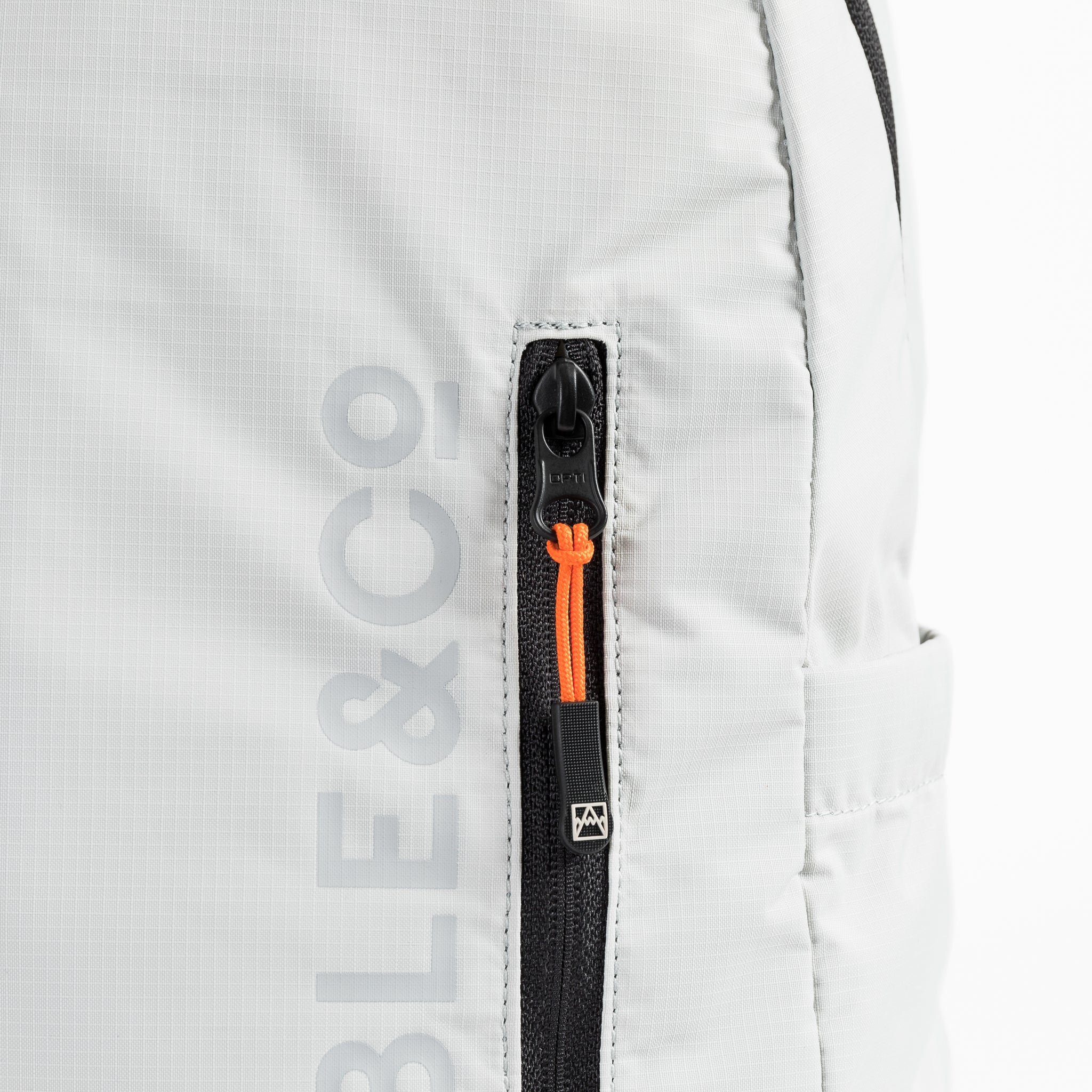 Close up view of the packable Off-White Ultra Light Backpack