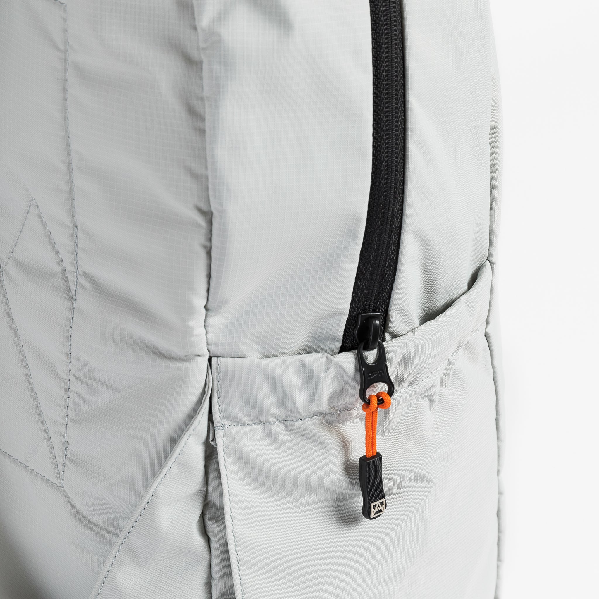 Zip view of the packable Off-White Ultra Light Backpack