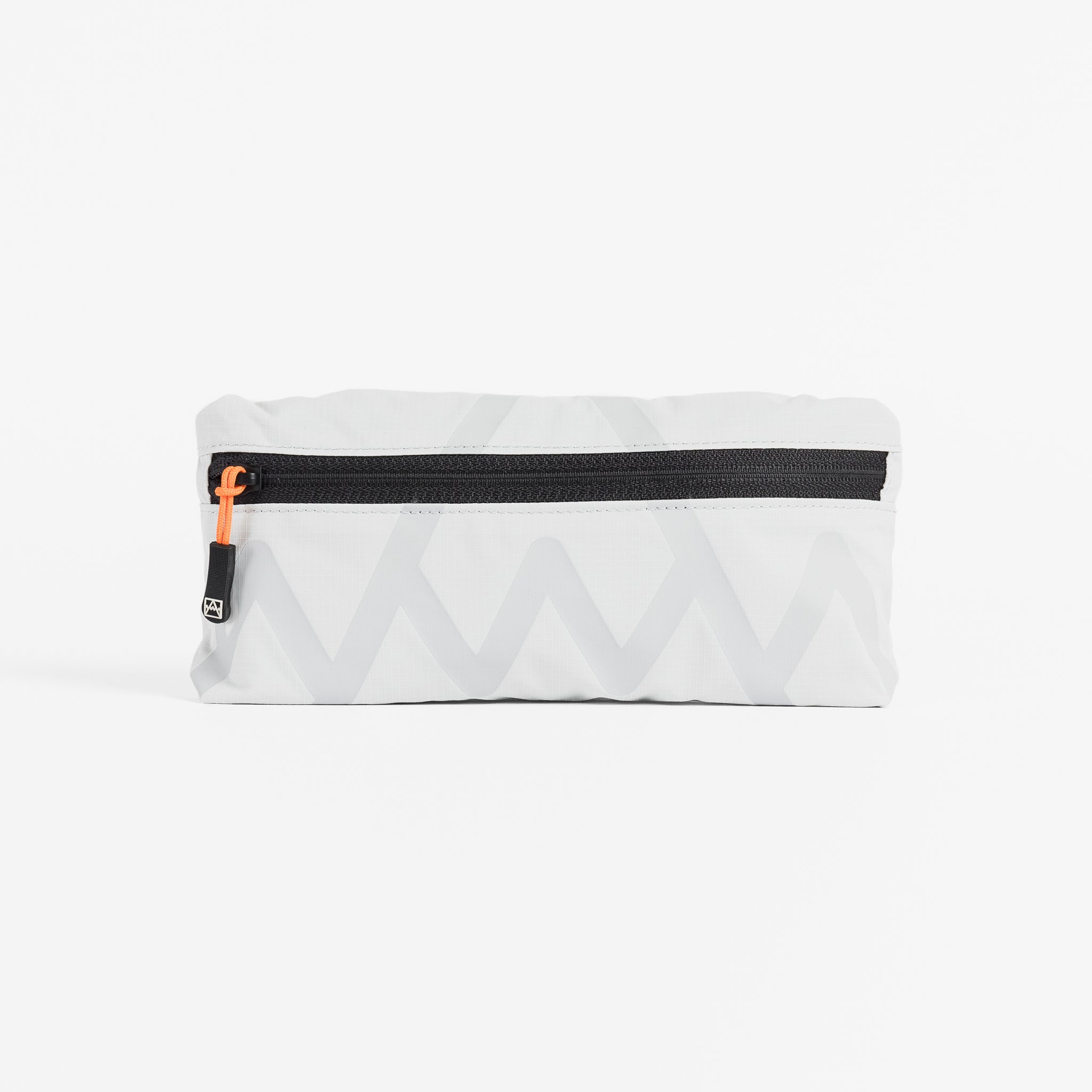 Front view of the Off-White packable Ultra Light Crossbody Bag packed into it's pocket