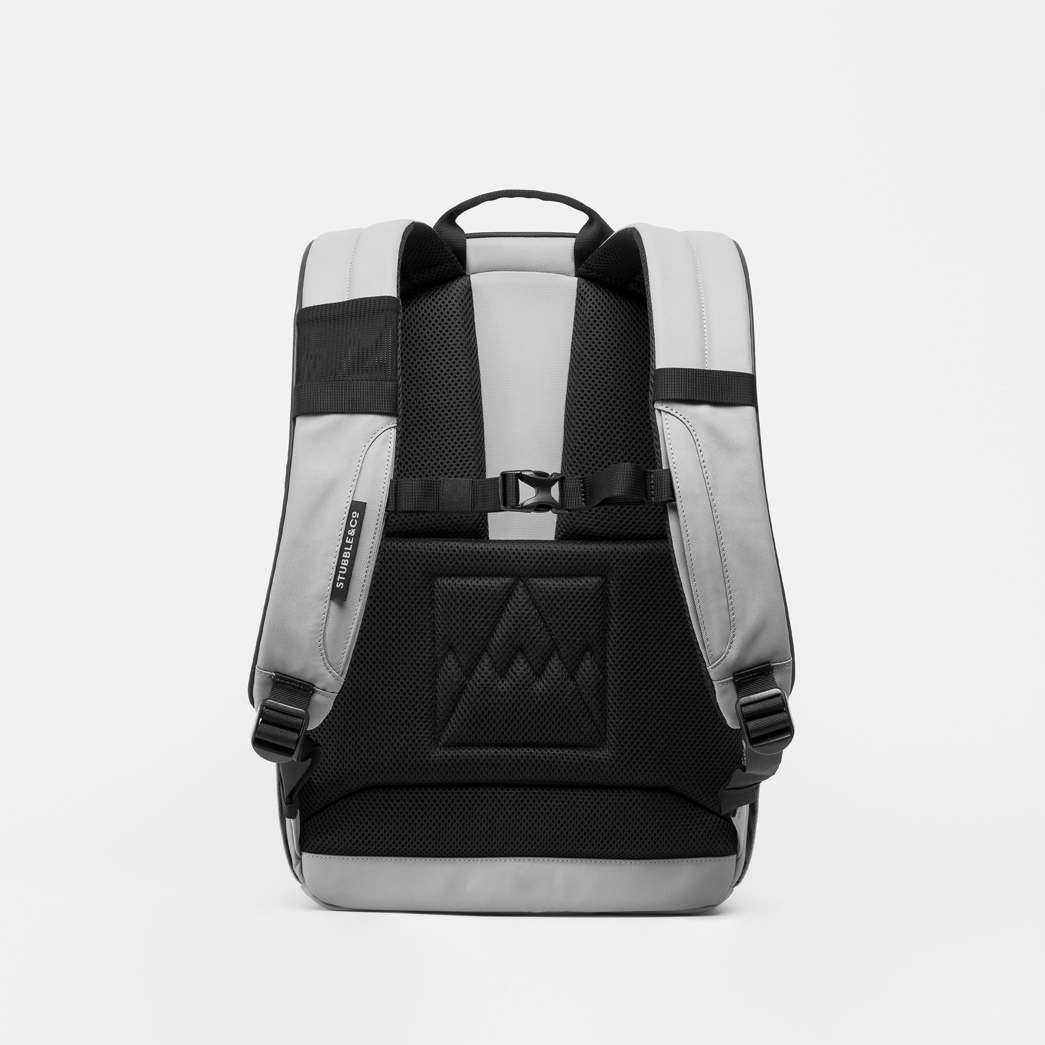 A studio shot of the the breathable back panel on the Everyday Backpack 20L in Concrete