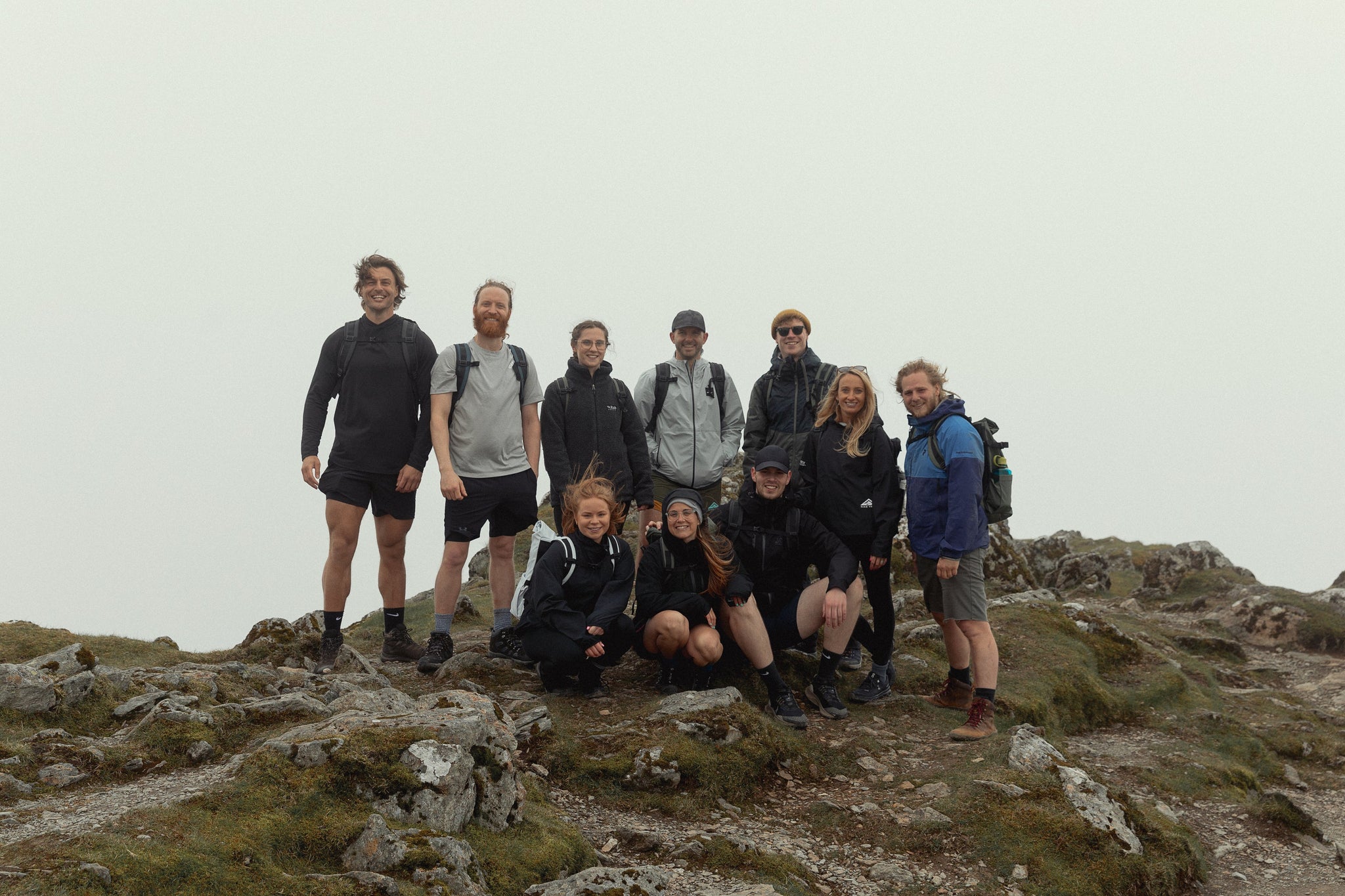 Stubble and Co team photo on Snowdon mountain