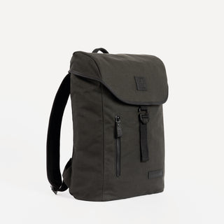 Product shot of the Backpack Mini in All Black from the side.