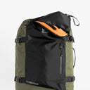 Adventure Bag in Urban Green top view with top pocket open