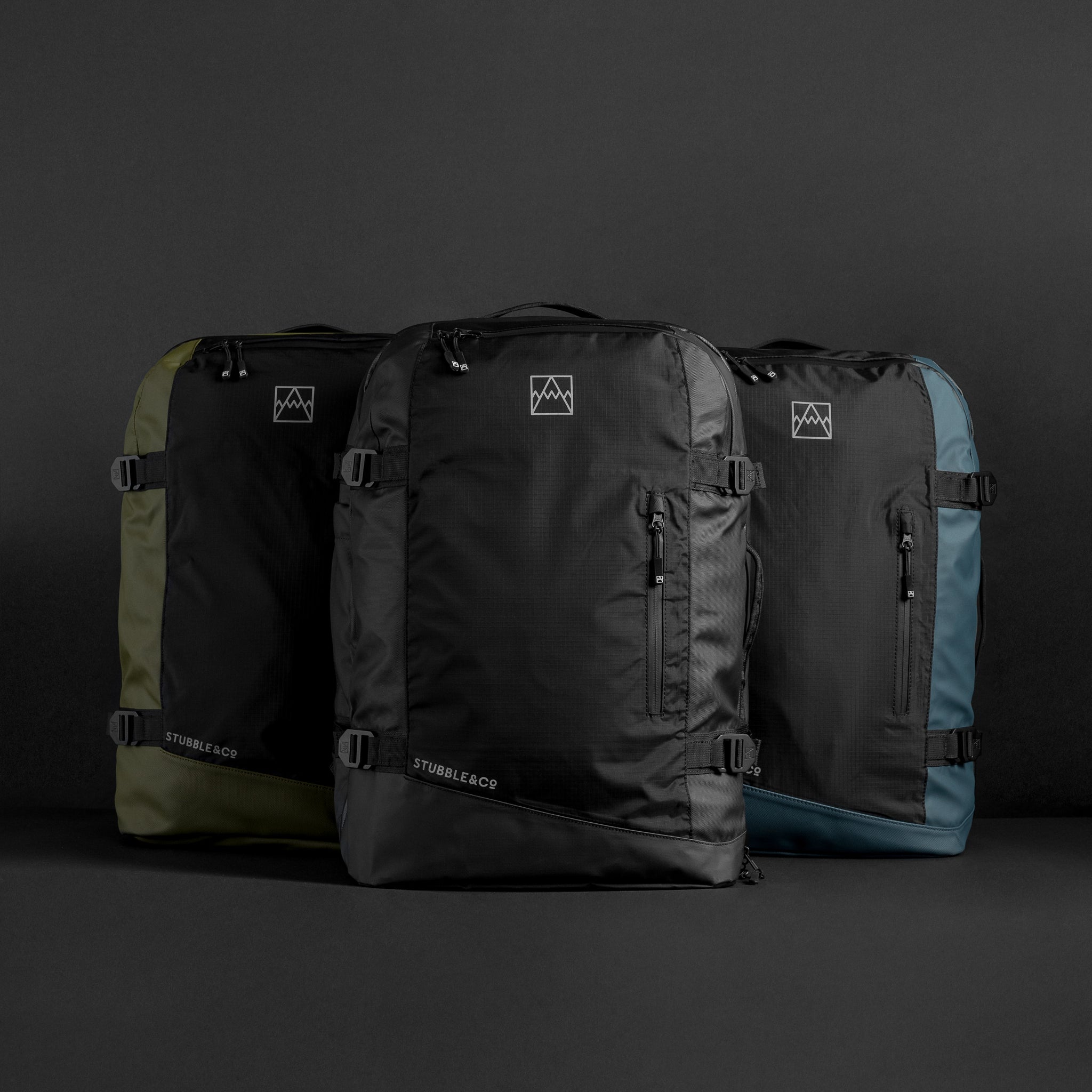 Three large backpacks