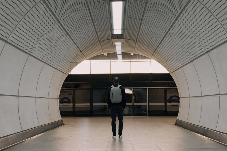 Man standing in tunnel with the Everyday Backpack