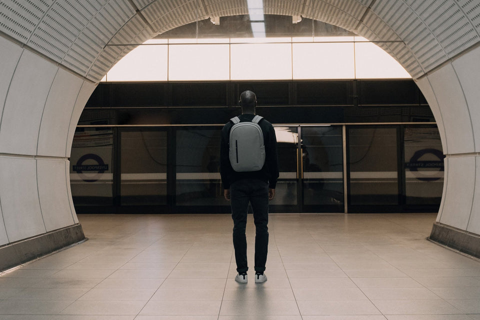 Man standing in tunnel with the Everyday Backpack