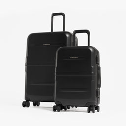 Two black hardshell suitcase set. One large and one small suitcase. [All variants]