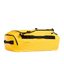 A bright yellow waterproof duffel bag with black straps and trim, set against a solid white background.