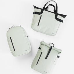 Collection of bags including the Tote Bag in Matcha green