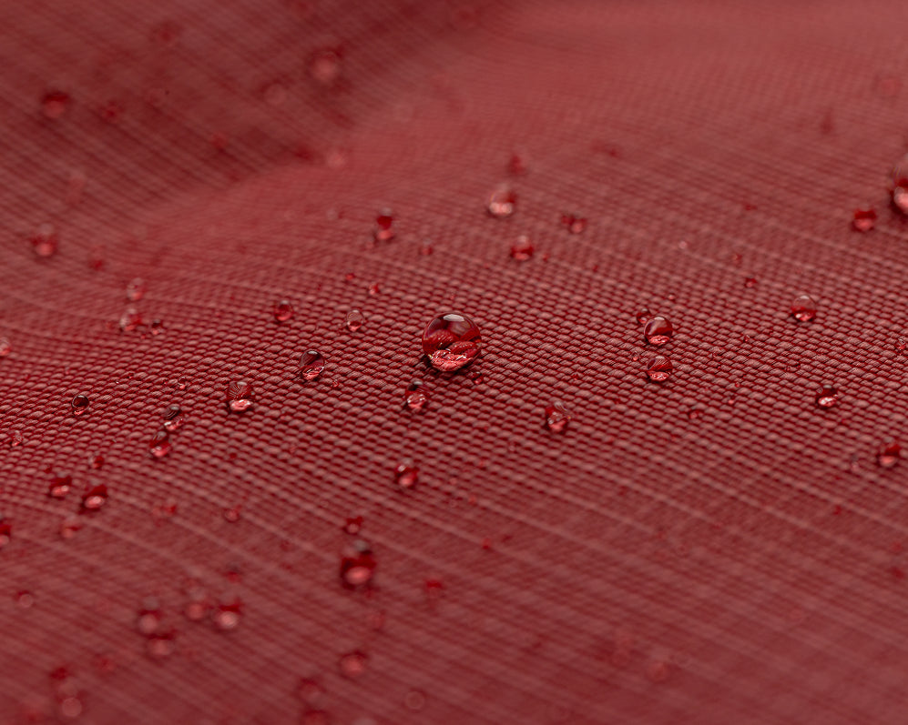 A studio shot of a very close up of the material used on the Motion range- PFC-free water resistant material