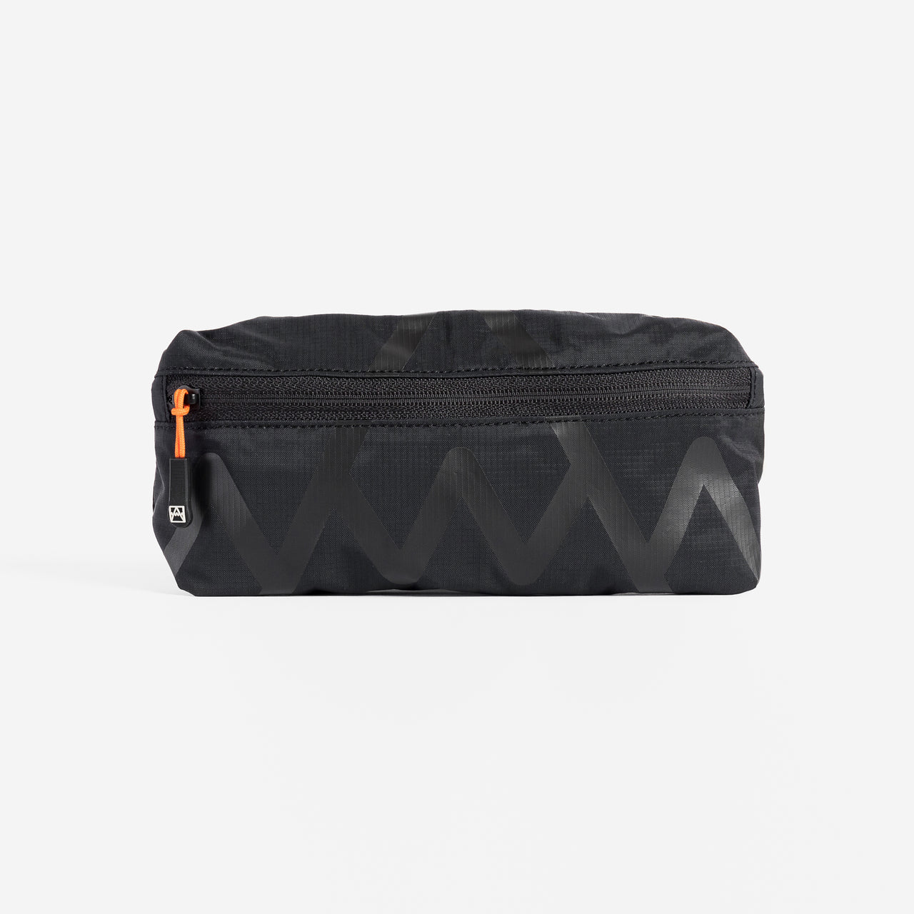 Front view of the All Black packable Ultra Light Crossbody Bag packed into it's pocket