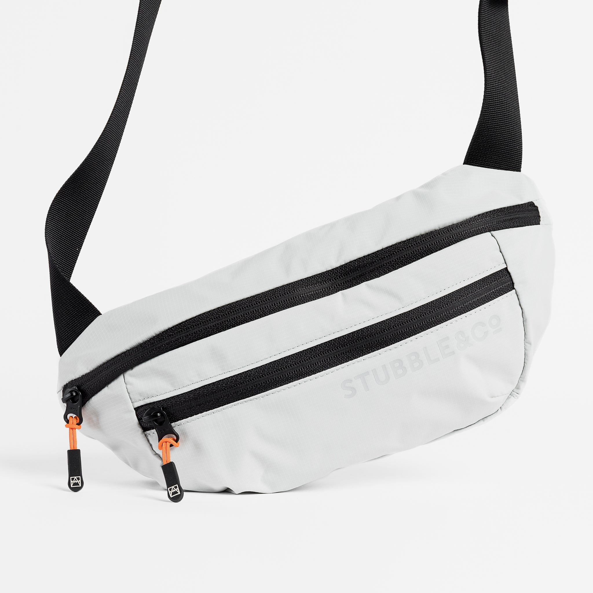 Front view of the Off White packable Ultra Light Crossbody Bag