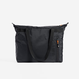 Front view of All Black packable Ultra Light Tote Bag