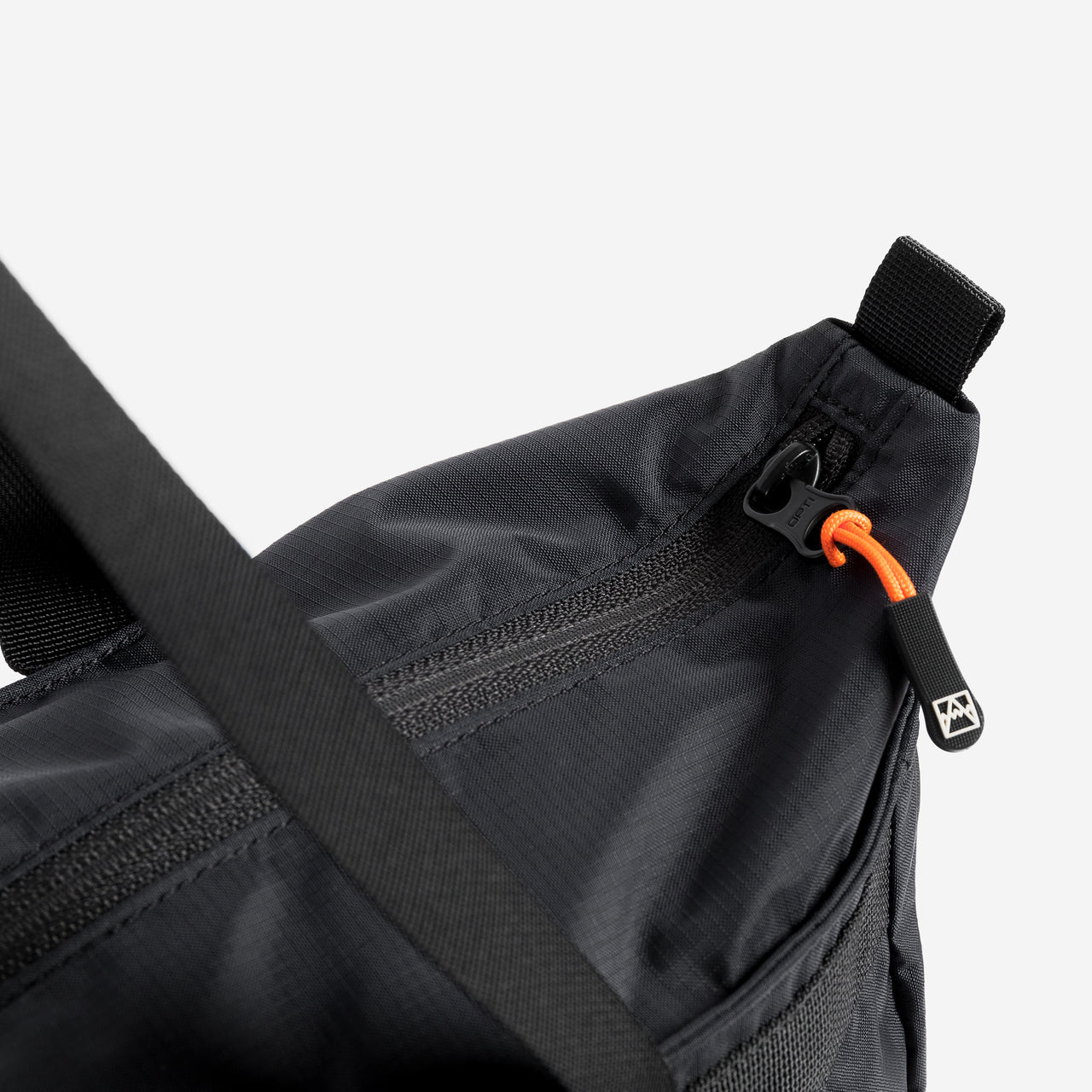 Close up view of All Black packable Ultra Light Tote Bag