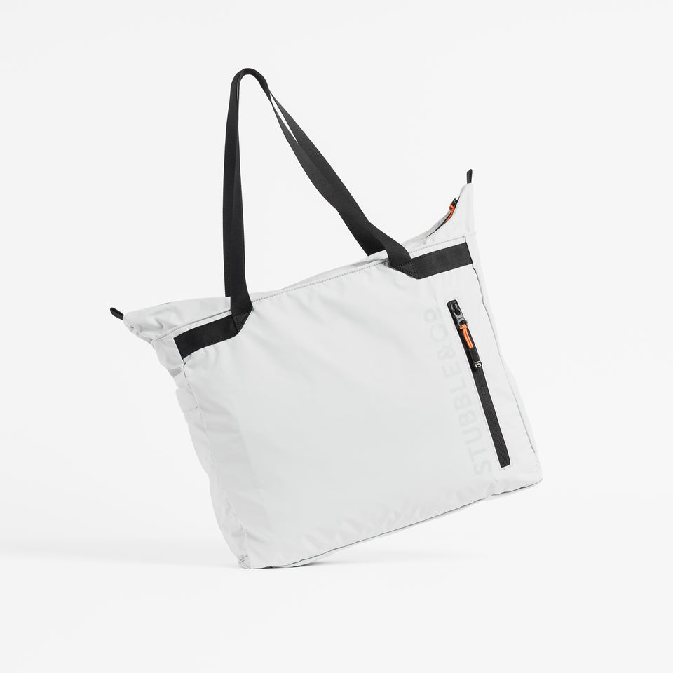 Front view of Off White packable Ultra Light Tote Bag