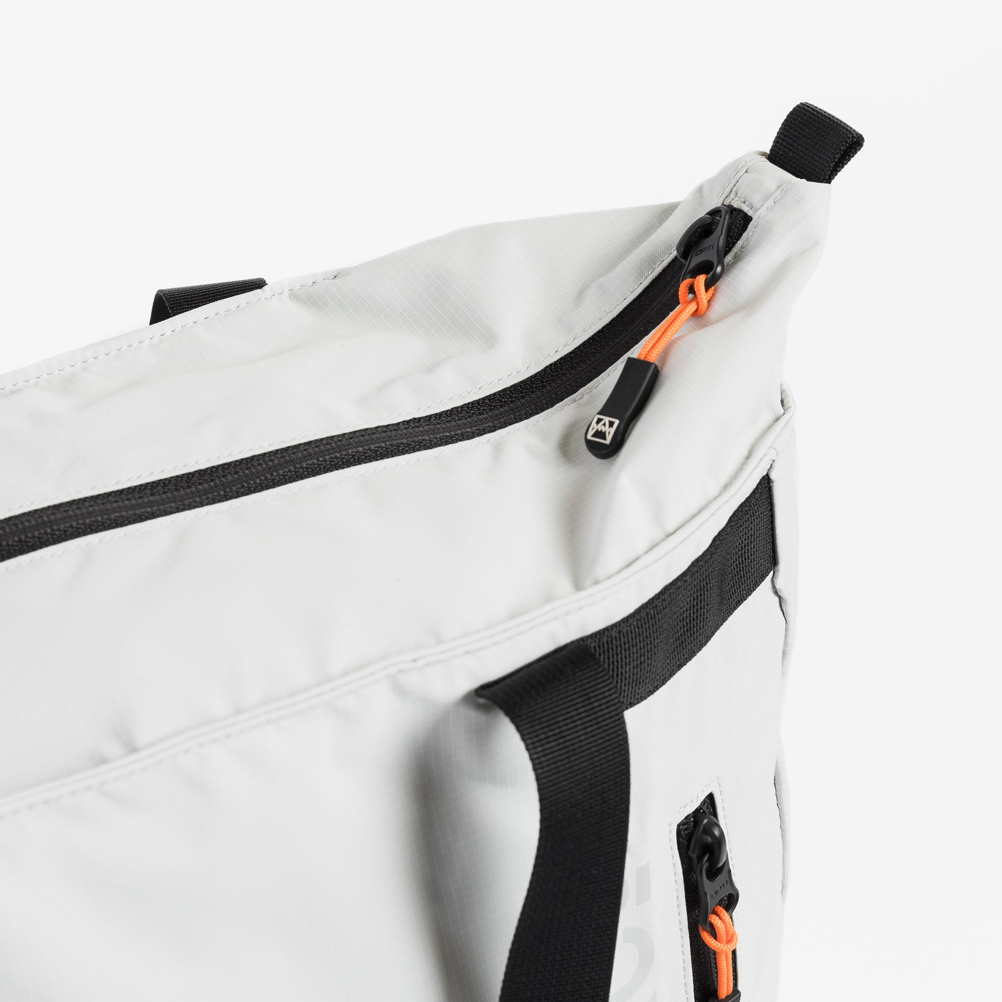 Close up view of Off White packable Ultra Light Tote Bag