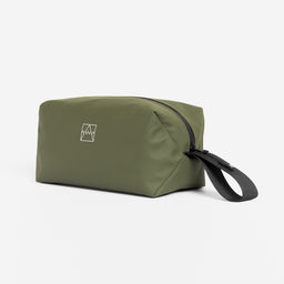 Recycled Plastic Wash Bag in Urban Green angle view