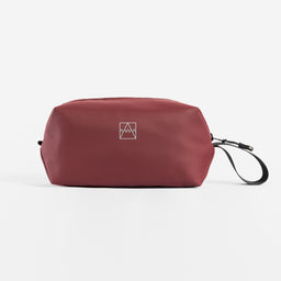 Recycled Plastic Wash Bag in Earth Red front view