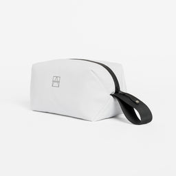Recycled Plastic Wash Bag in Arctic White at a angle