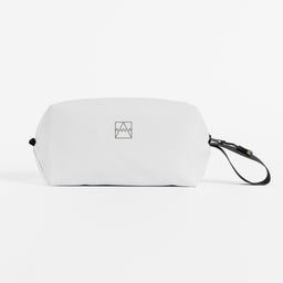 Recycled Plastic Wash Bag in Arctic White side view