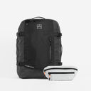 A studio shot of an Adventure Bag All Black / Off White Ultra Light Sling