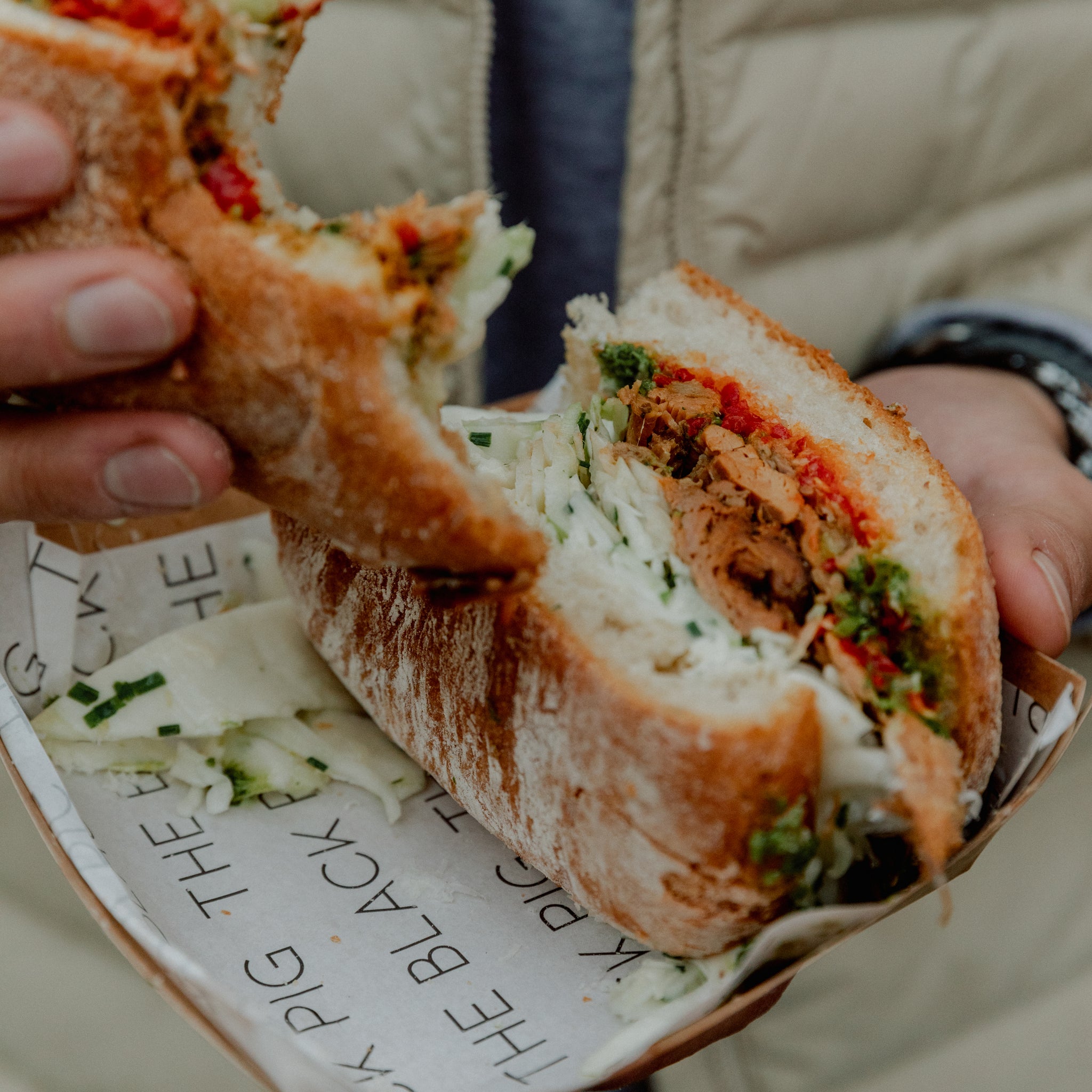 a lunch sandwich from Borough Market in London