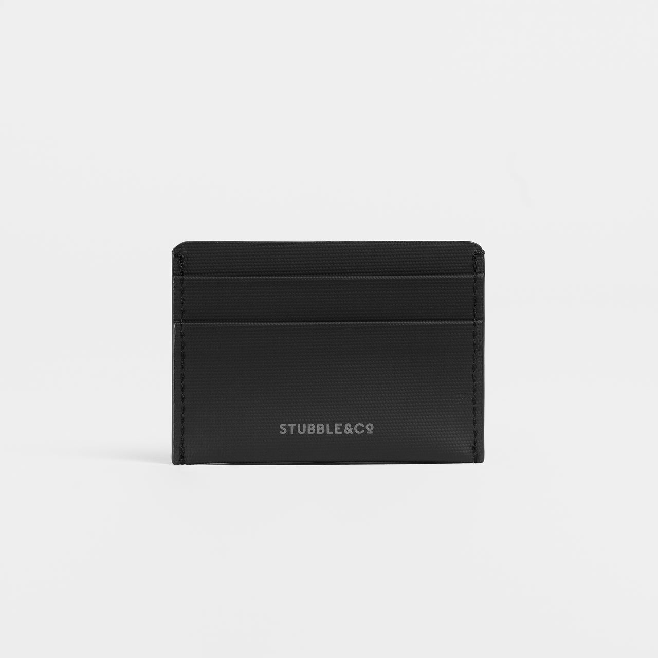 A studio shot of the back of the All Black Card Holder