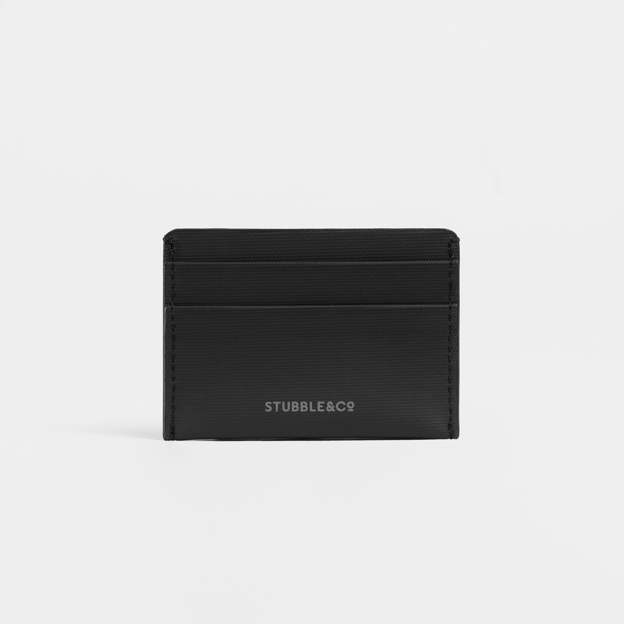 A studio shot of the back of the All Black Card Holder