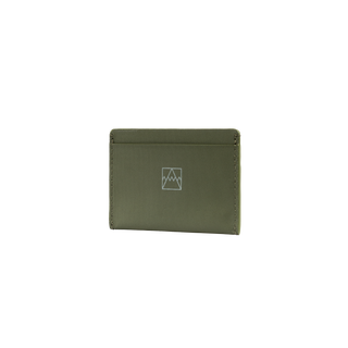 A studio shot of the front and side of an card holder  as cut out transparent PNG- green