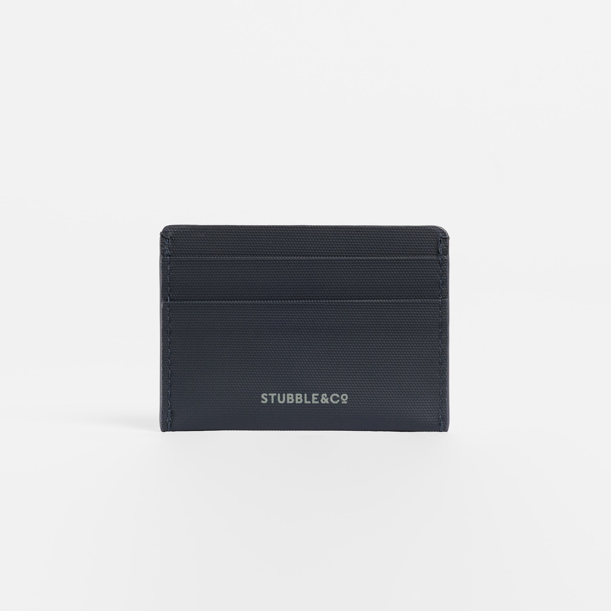 A studio shot of the back of the Card Holder in Midnight Blue