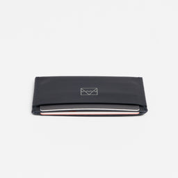 A studio shot of the end of the Card Holder in Midnight Blue