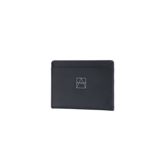 A studio shot of the front and side of an card holder  as cut out transparent PNG- midnight