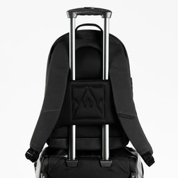 A studio shot of the luggage sleeve on the Classic Backpack 15L in All Black