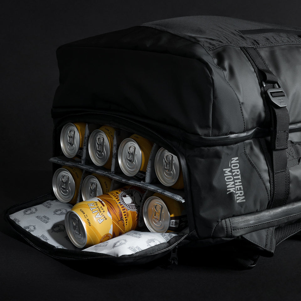 Black bag with drink cans inside