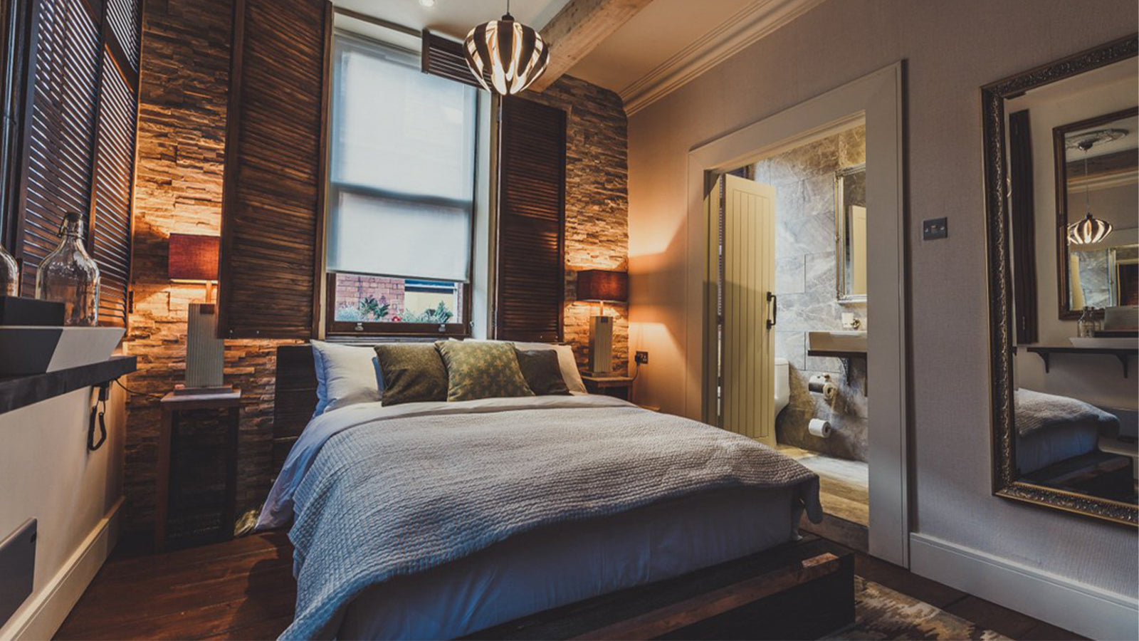 A hotel room in the Cow hotel in Manchester Uk