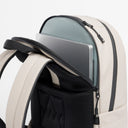 A studio shot of the laptop compartment of the Everyday Backpack 15L in Sand
