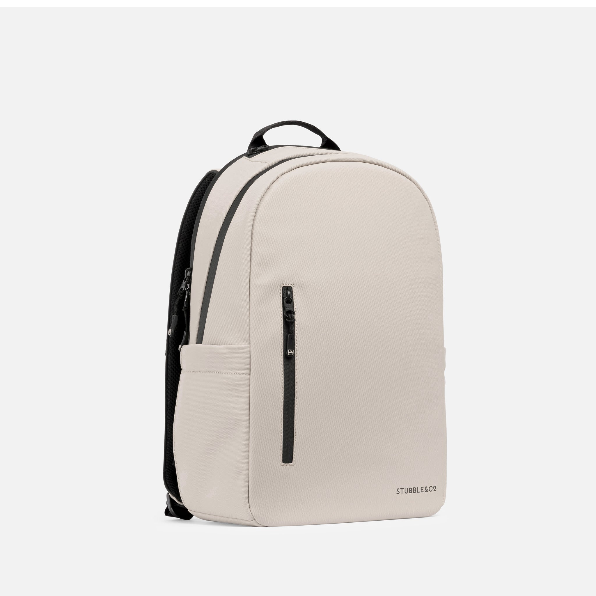 A studio shot of the front and side of the Everyday Backpack 15L in Sand