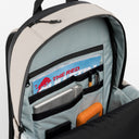 A studio shot of the interior organisation and blue lining of the Everyday Backpack 20L in Sand 