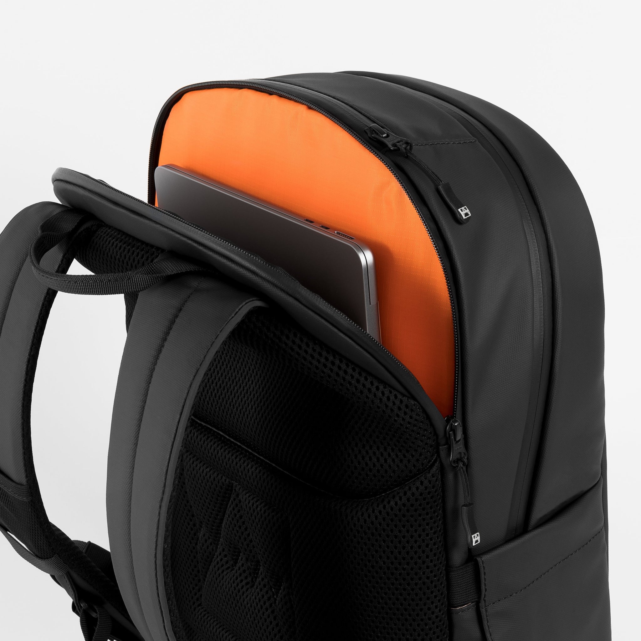 Everyday Backpack in All Black laptop pocket view