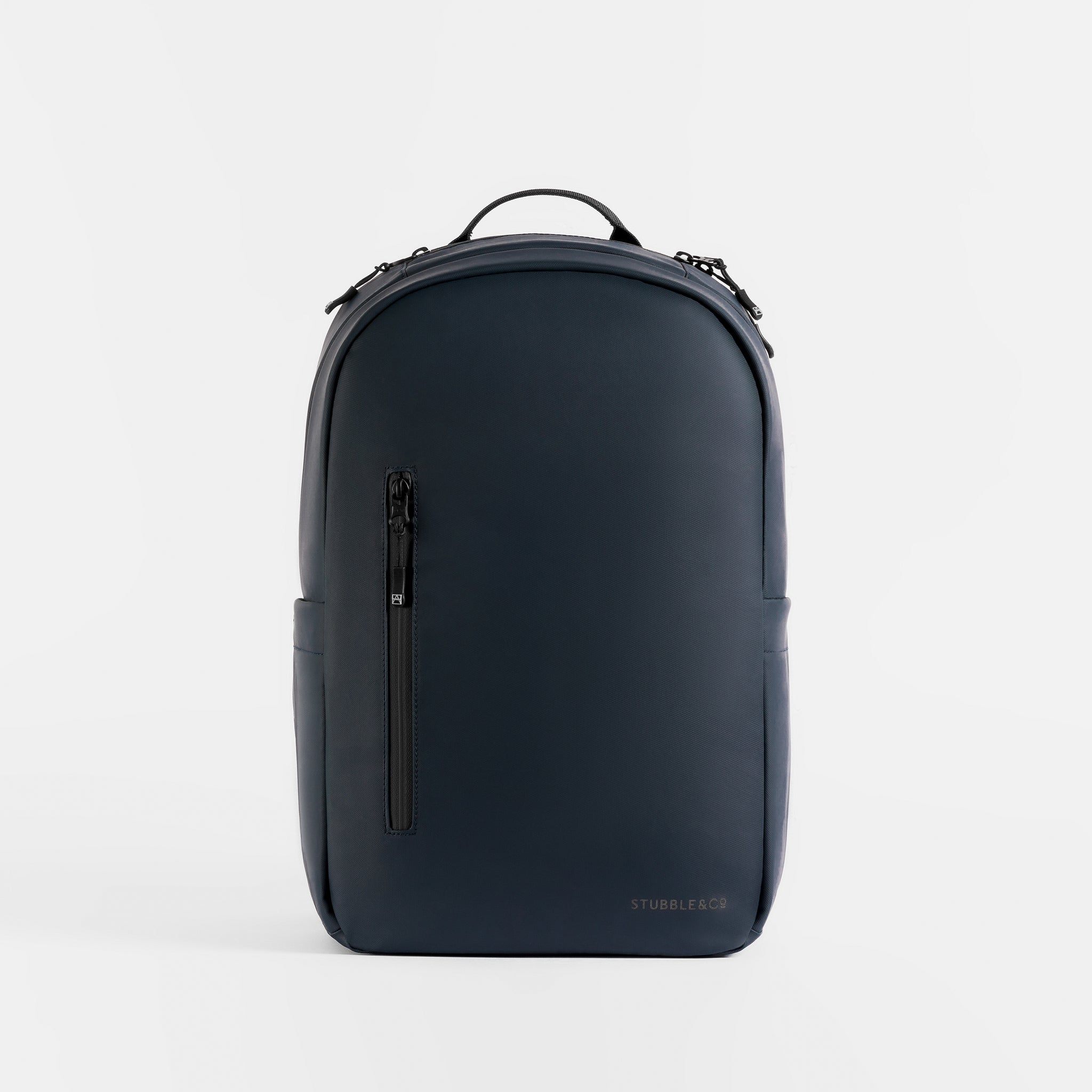 A studio shot of the front of the Everyday Backpack in Midnight Blue