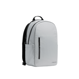 A studio shot of the front and side of a everyday backpack 20l as cut out transparent PNG- grey