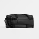 A studio shot of the gym duffel in All Black placed at an angle so that the shoulder strap in visible