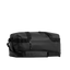 A studio shot of the front and side of a gym duffel 25l  as cut out transparent PNG- black