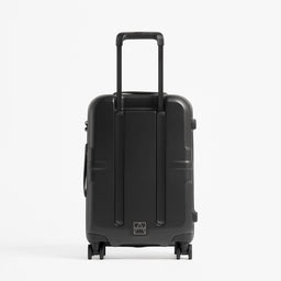 A studio shot of the back and handle on  the Hardshell 40L in All Black