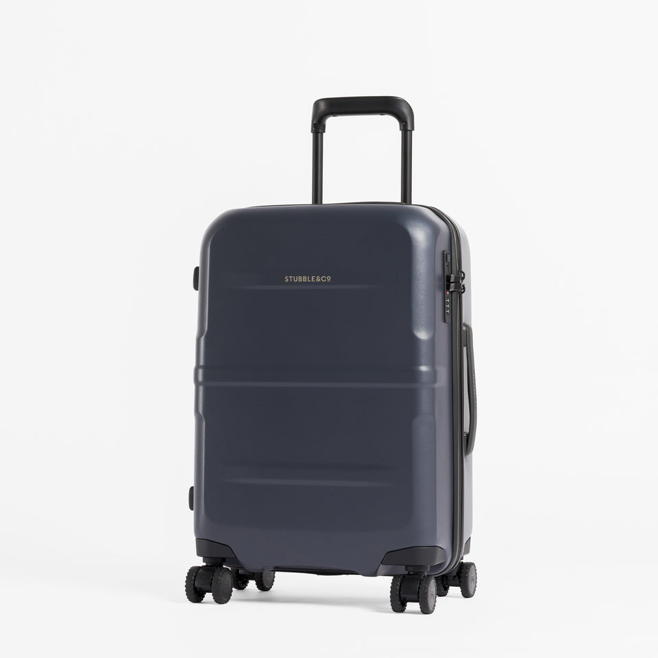 A studio shot of the front of the Hardshell 40L in Midnight Blue