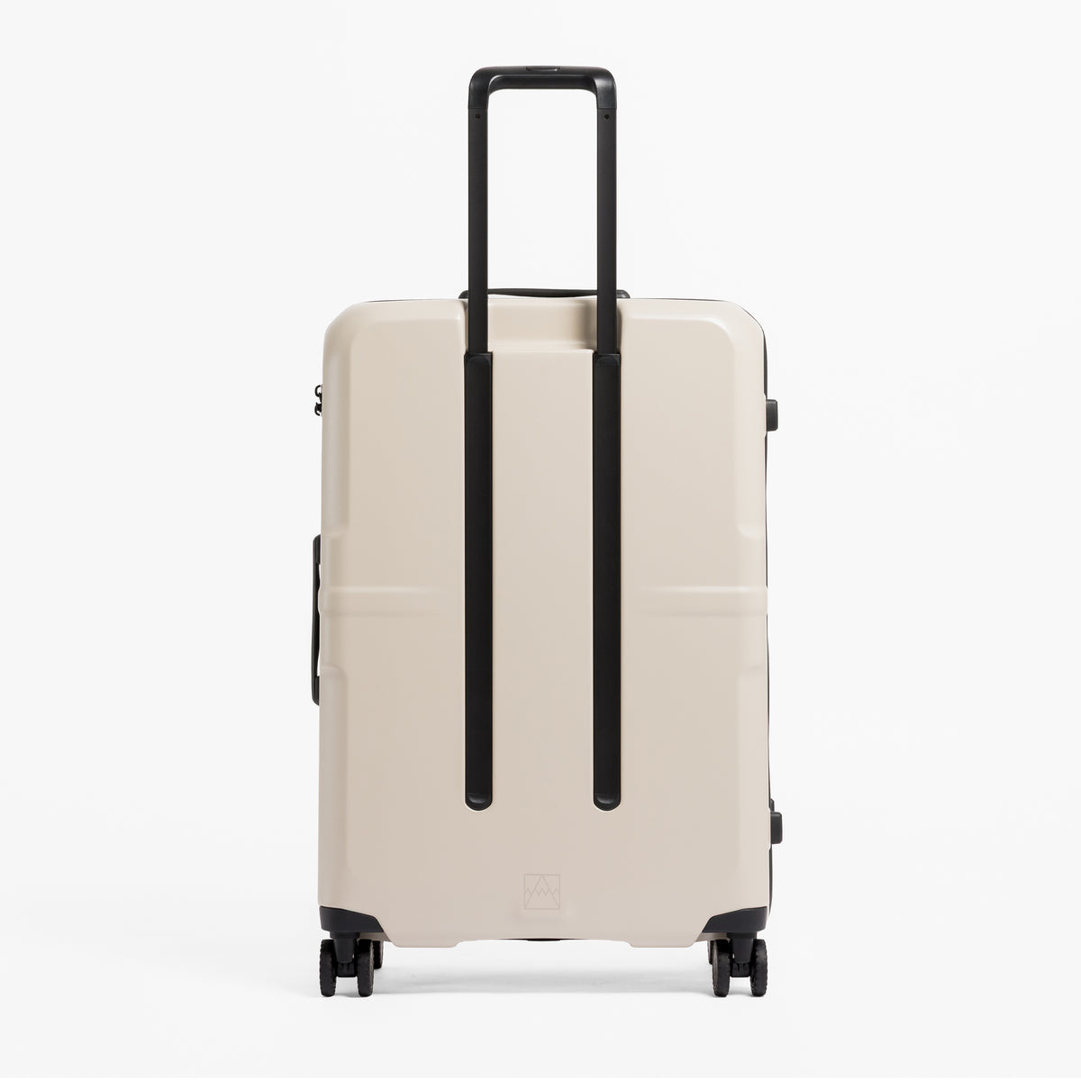 A studio shot of the back of the Hardshell 95L in Sand