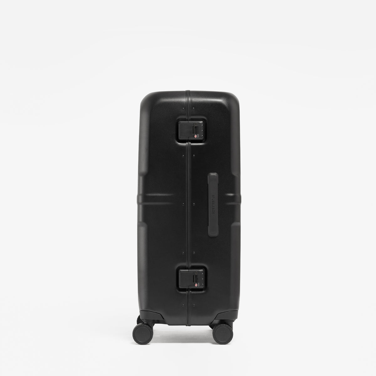 A studio shot of the side and grab handle on the Hardshell Pro 95L in All Black