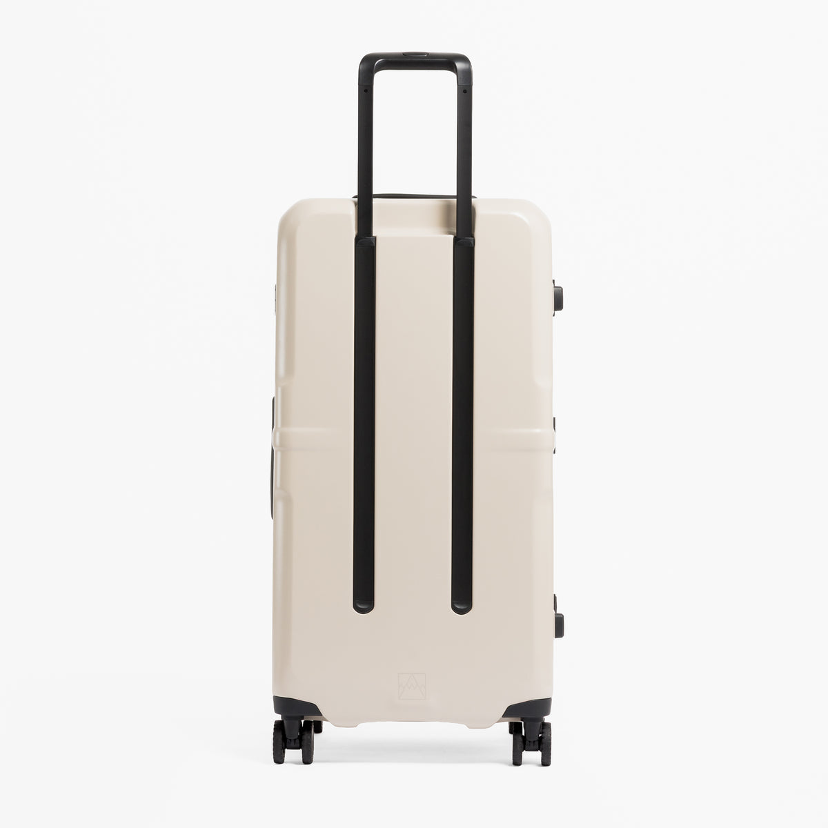 A studio shot of the back of the Hardshell Pro Trunk 100L in Sand