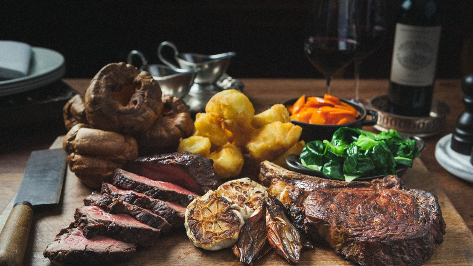 A roast dinner from Hawksmoor Hotel in Manchester UK