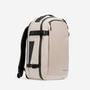 A studio shot of the front and side of the Hybrid Backpack 30L in Sand